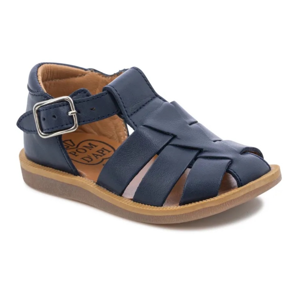 Pom D'Api - Poppy Daddy Navy Leather Sandals